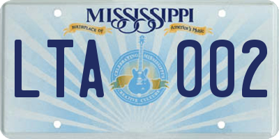 MS license plate LTA002