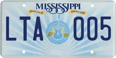 MS license plate LTA005