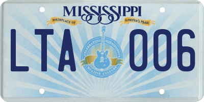 MS license plate LTA006