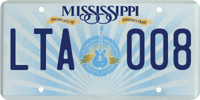 MS license plate LTA008