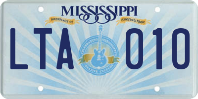 MS license plate LTA010