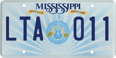 MS license plate LTA011