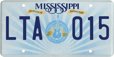 MS license plate LTA015
