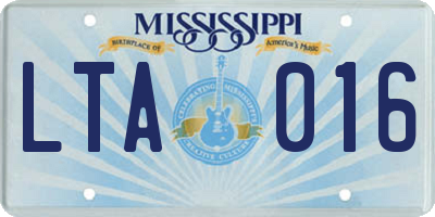 MS license plate LTA016