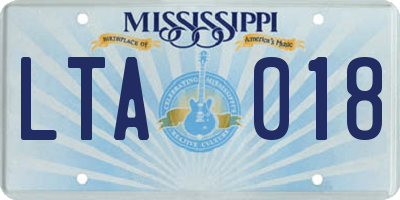 MS license plate LTA018