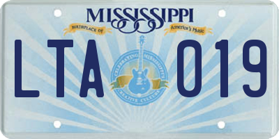 MS license plate LTA019