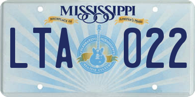 MS license plate LTA022