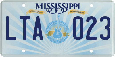 MS license plate LTA023