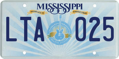 MS license plate LTA025