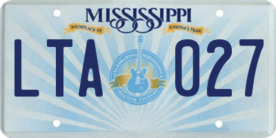 MS license plate LTA027