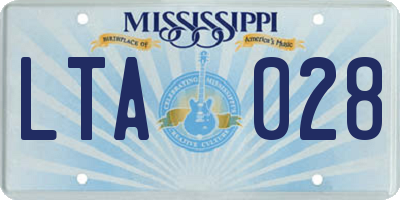 MS license plate LTA028