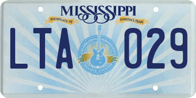 MS license plate LTA029