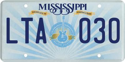 MS license plate LTA030