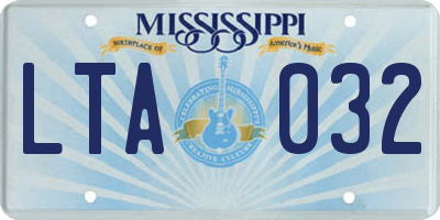 MS license plate LTA032