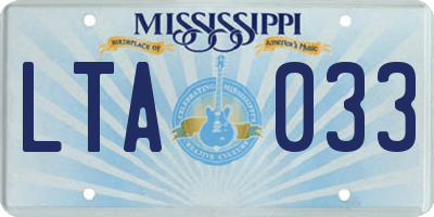 MS license plate LTA033