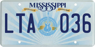 MS license plate LTA036
