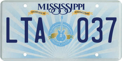 MS license plate LTA037