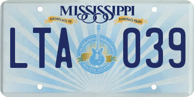 MS license plate LTA039