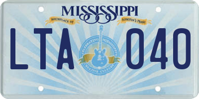 MS license plate LTA040