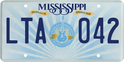 MS license plate LTA042