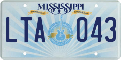 MS license plate LTA043