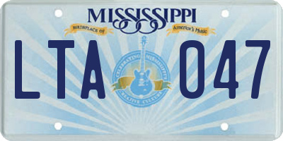 MS license plate LTA047