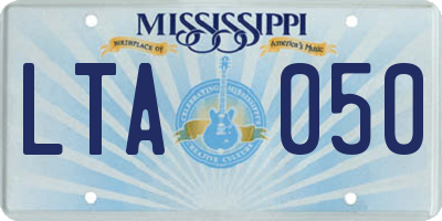MS license plate LTA050