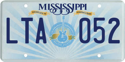 MS license plate LTA052