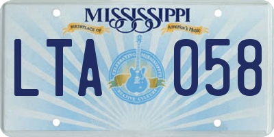 MS license plate LTA058