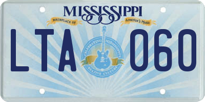 MS license plate LTA060