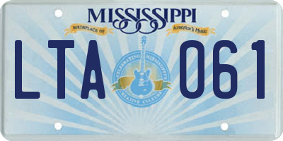 MS license plate LTA061