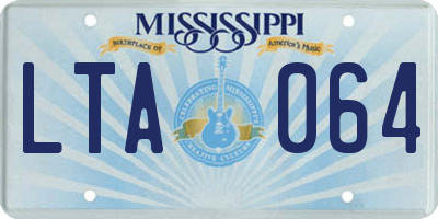 MS license plate LTA064