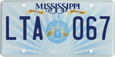 MS license plate LTA067