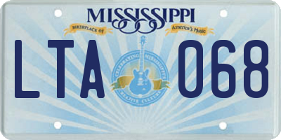 MS license plate LTA068