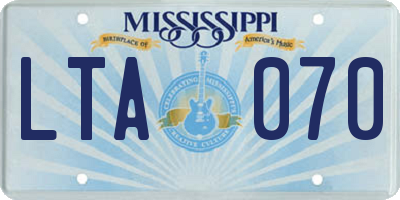 MS license plate LTA070