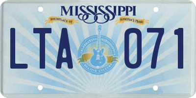 MS license plate LTA071