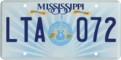 MS license plate LTA072
