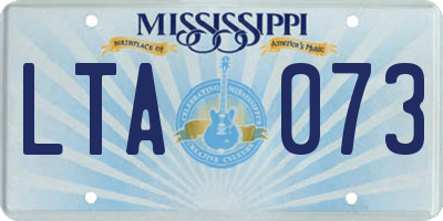 MS license plate LTA073