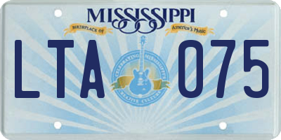 MS license plate LTA075