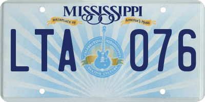 MS license plate LTA076