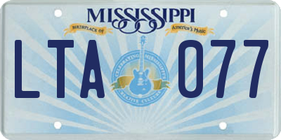 MS license plate LTA077