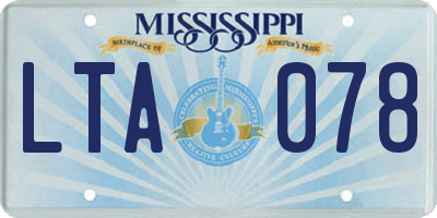 MS license plate LTA078