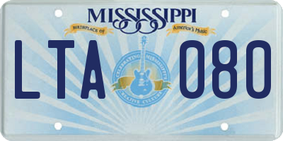 MS license plate LTA080