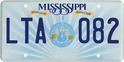 MS license plate LTA082