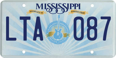 MS license plate LTA087
