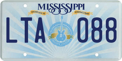 MS license plate LTA088