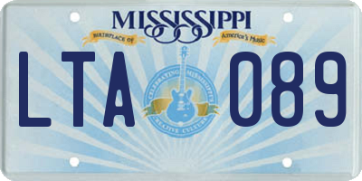MS license plate LTA089