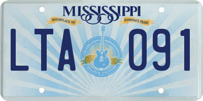 MS license plate LTA091