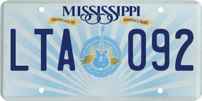 MS license plate LTA092