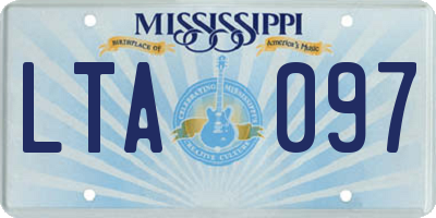 MS license plate LTA097